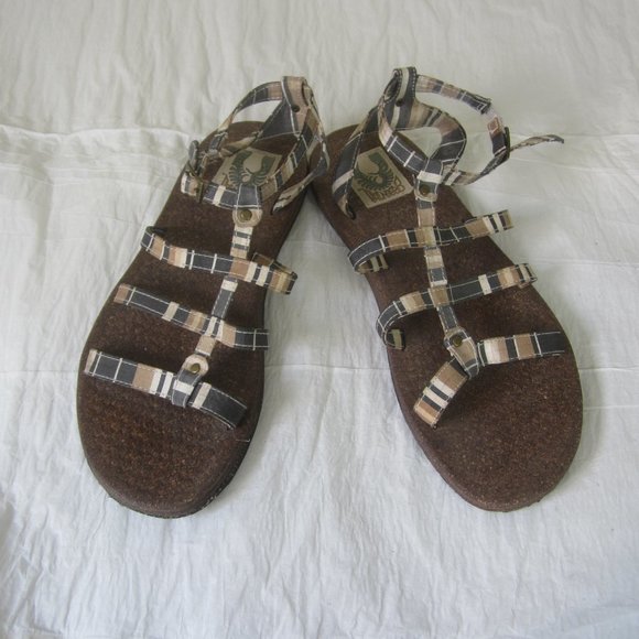 Simple Brand Gladiator Strappy Sandals Flats Ankle Strap Size 10 - Picture 1 of 5